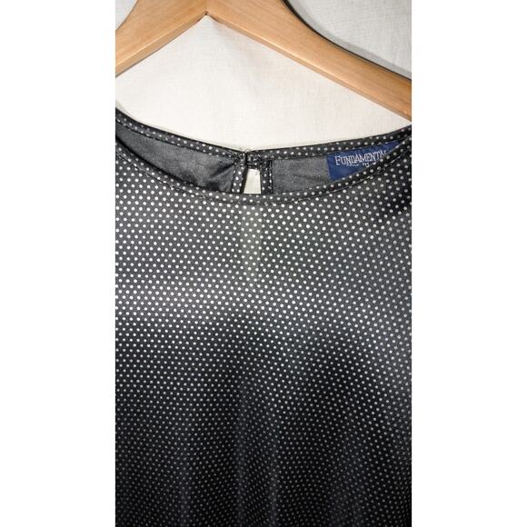Vtg Fundamental Things Wmns Long Sleeve Polka Dot black Blouse Sz 40/20 Sheer - Picture 4 of 7